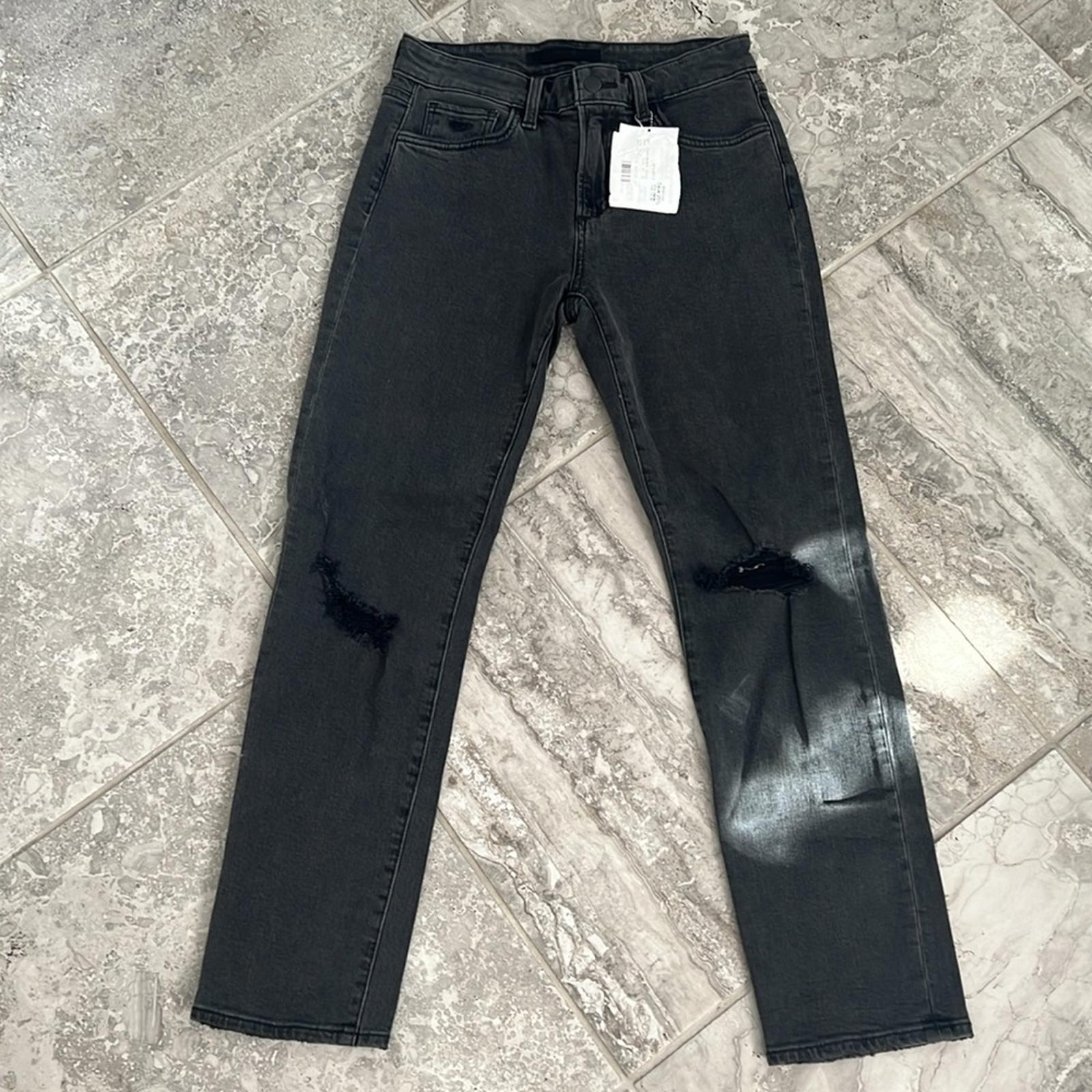 Joe’s The Lara Mid-Rise Cigarette Ankle Distressed Jeans in Black, NEW, Size 27
