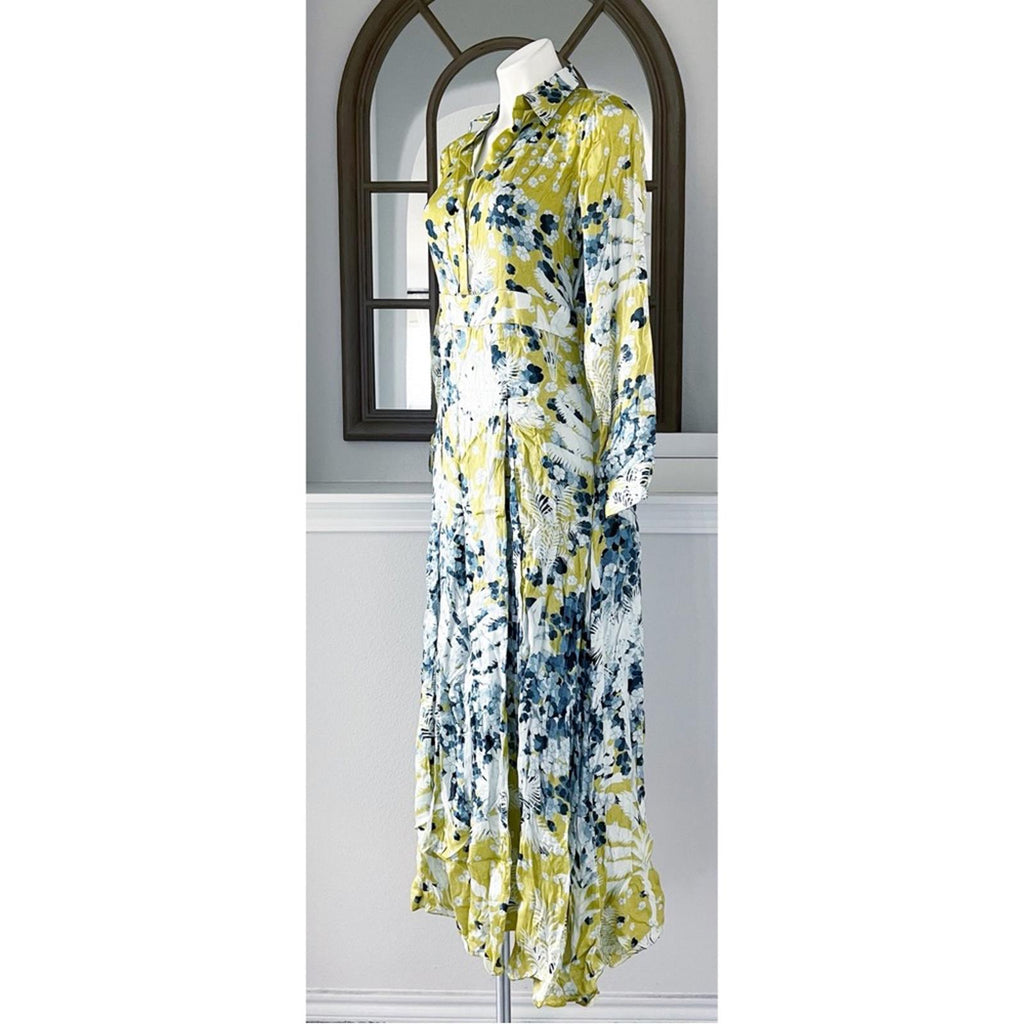 Falguni Shane Peacock Yellow Divine Long Maxi Dress, Size M, New w/Tag