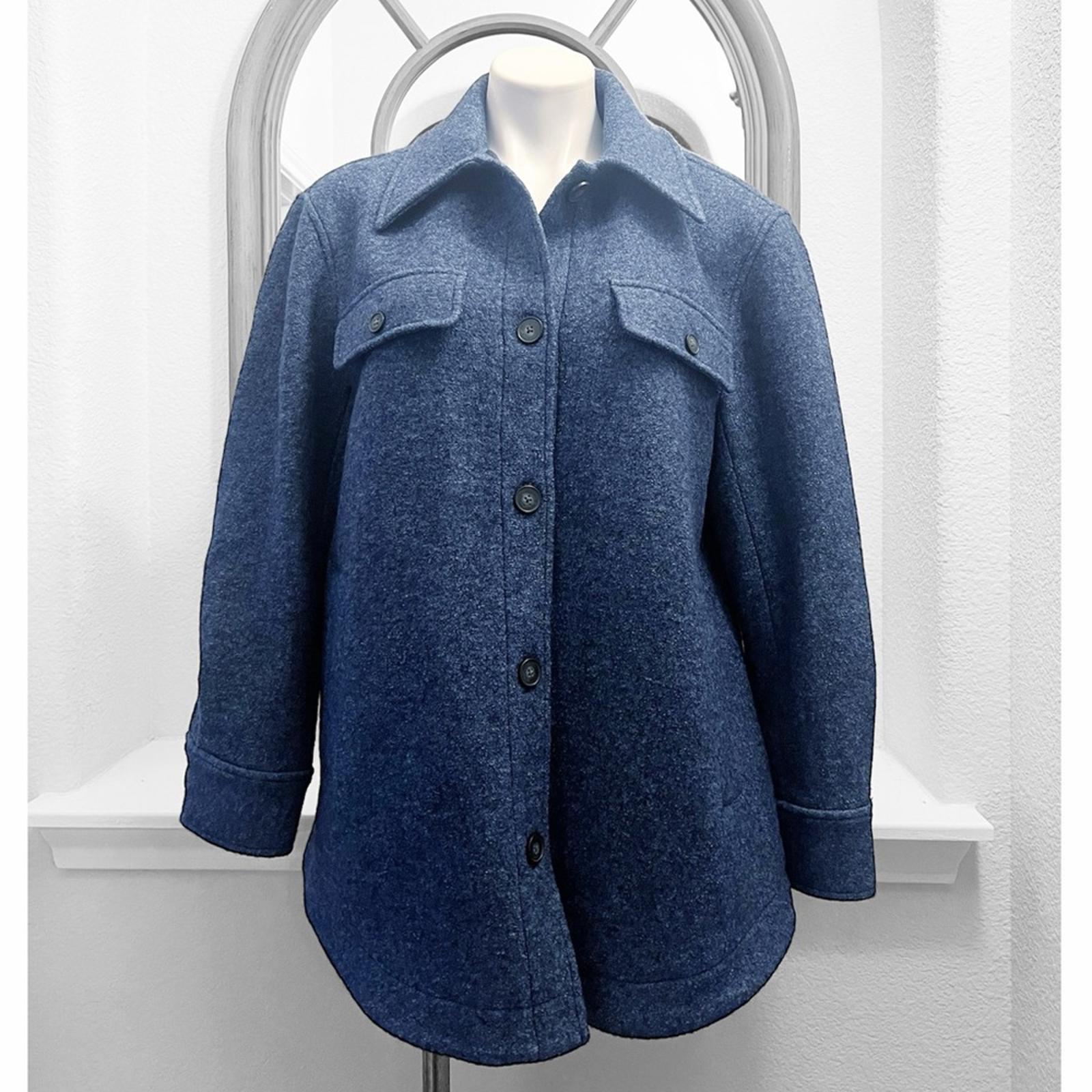 Club Monaco Cozy Shirt Jacket in Heather Blue, Size XL New w/Tag Retail $249