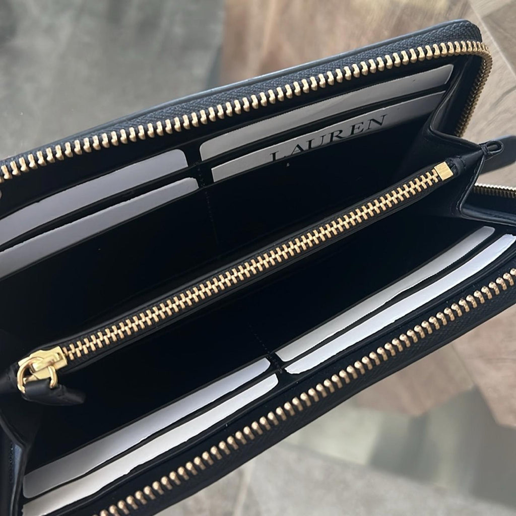 Ralph Lauren Leather Continental Wallet in Black, New w/Tag Retail $150 SOLD OUT