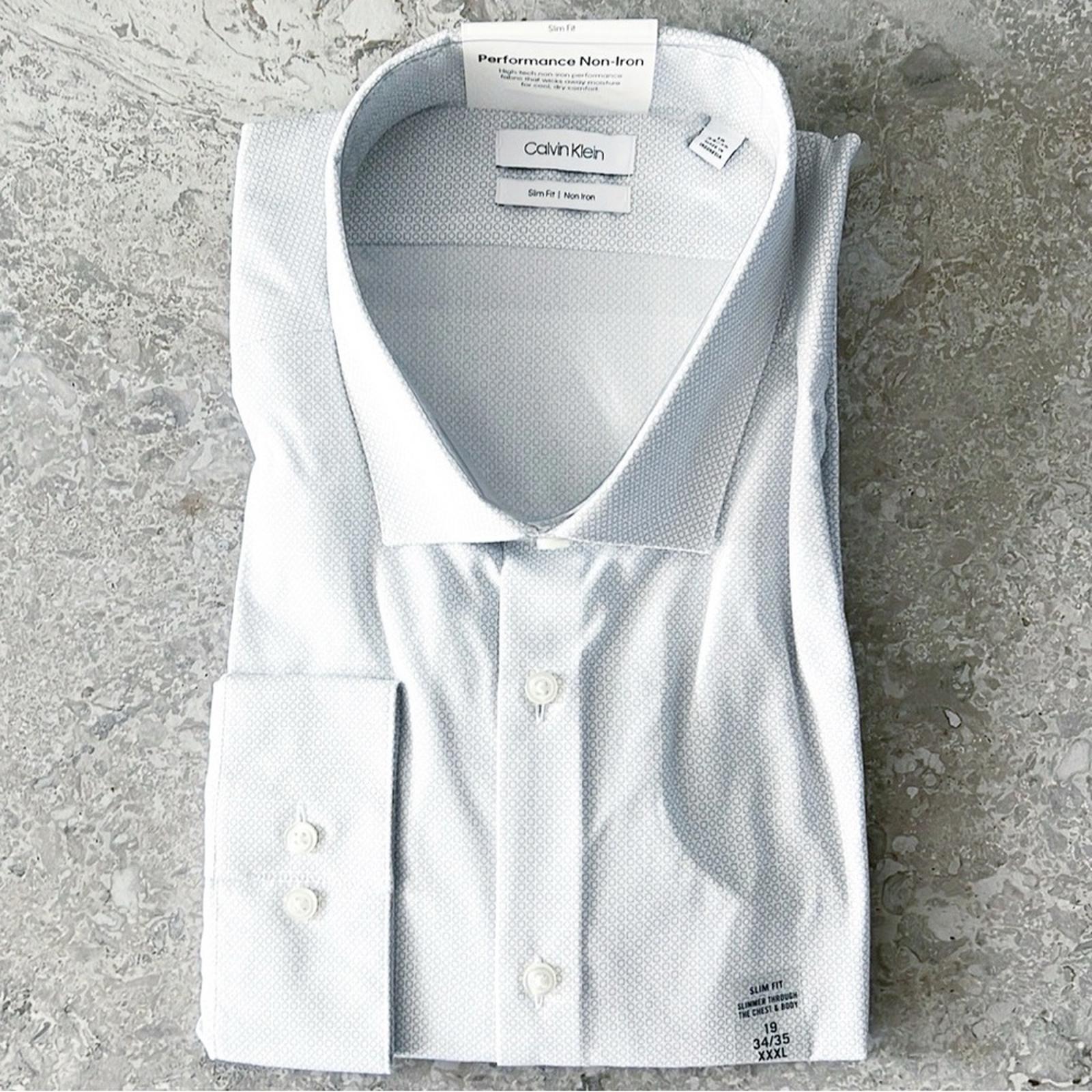 Calvin Klein Slim-Fit Performance Non-Iron Dress Shirt, Size 19 (34/35) XXXL NEW