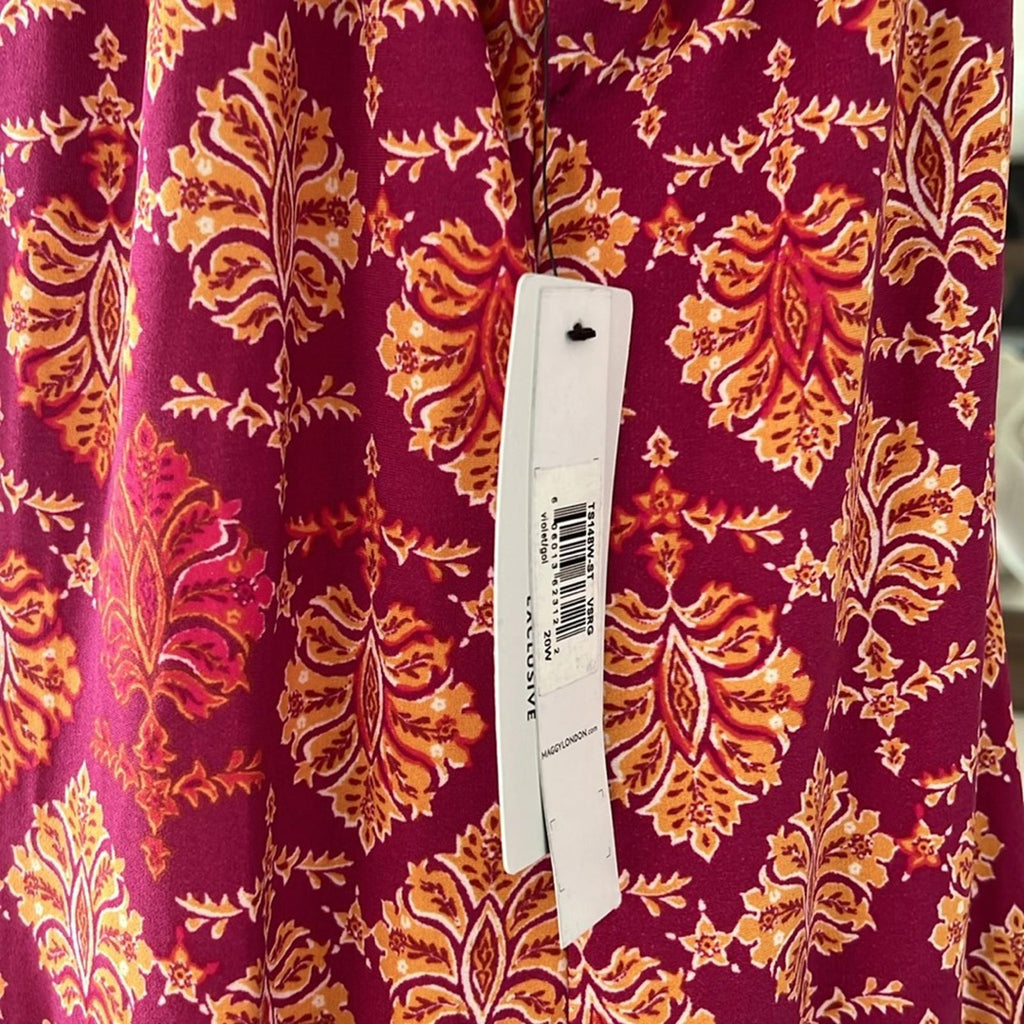 Maggy London Cyndie Jersey Dress in Violet/Gold, Plus Size 20W New w/Tag