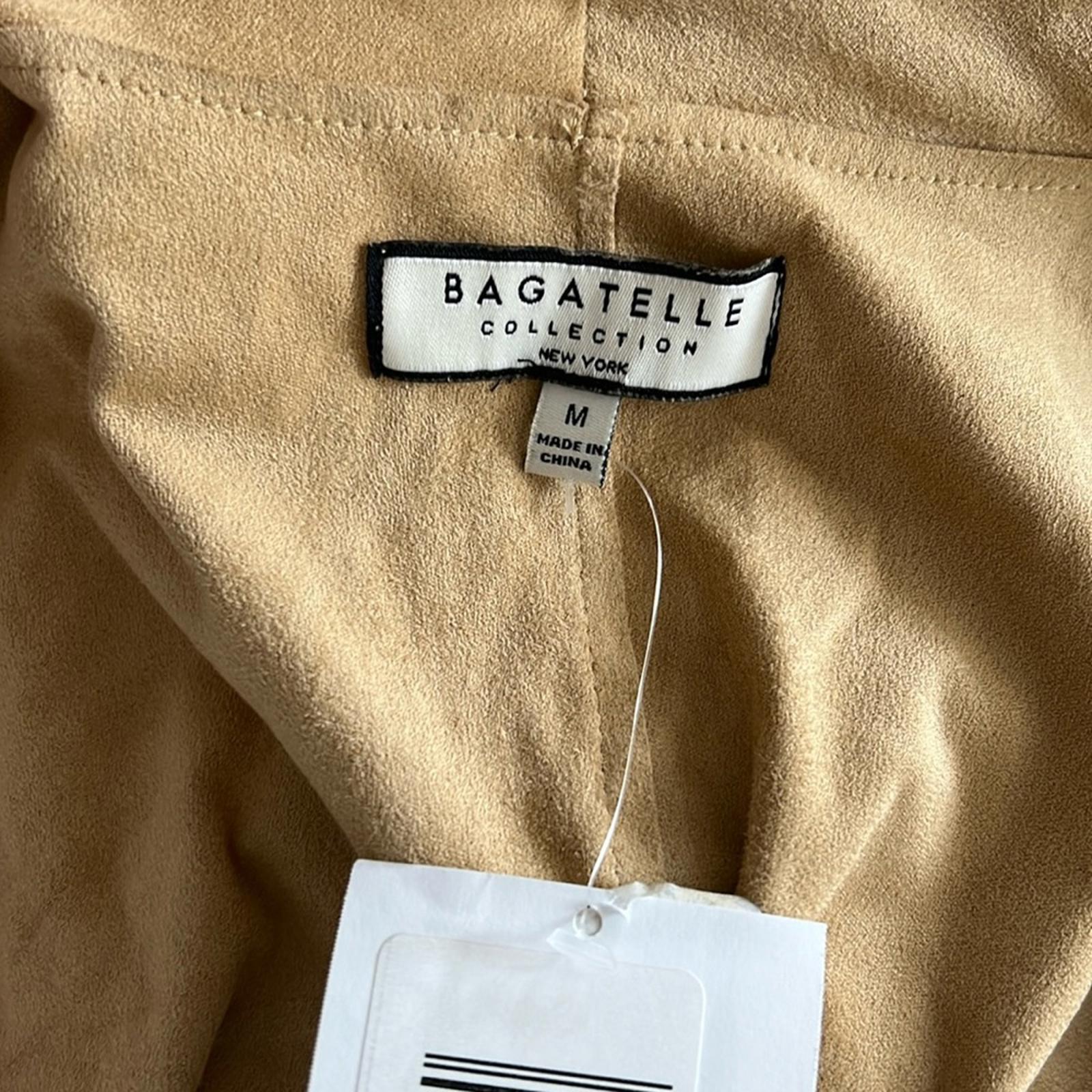 Bagatelle Faux-Suede Drape-Front Jacket, Size M New w/Tag