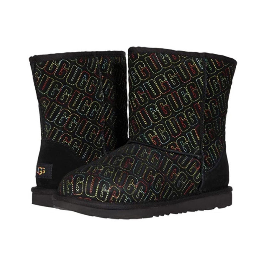 UGG Kid’s Classic II Graphic Stitch Wool-Lined Boots, Toddler Size 2, NEW