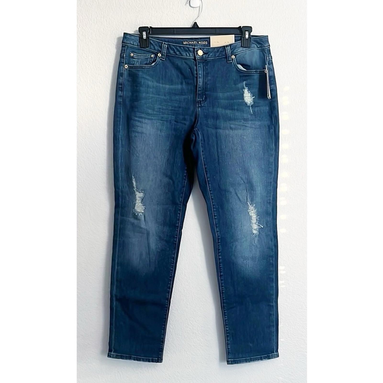 Michael Kors Straight Leg Jeans in Antique Wash, NEW, Size 12