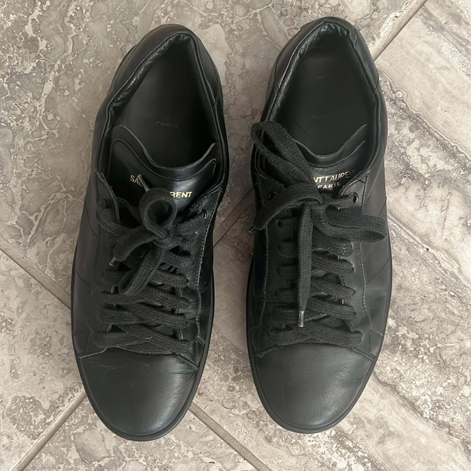 YSL Saint Laurent Black Lace-Up Sneakers, Size 40 ~ Retail $685