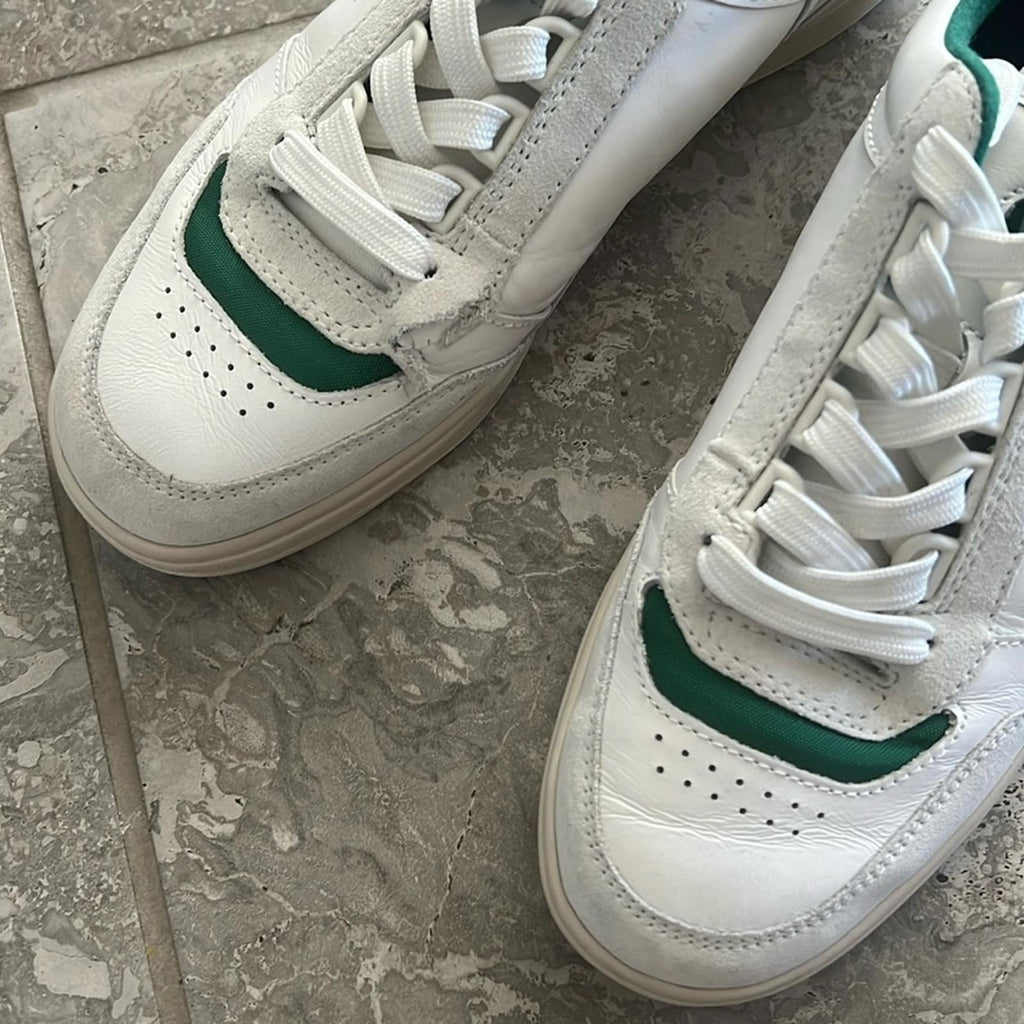 Polo Ralph Lauren Court Sport Lace-Up Sneakers in Deckwash White, Size 8 $185
