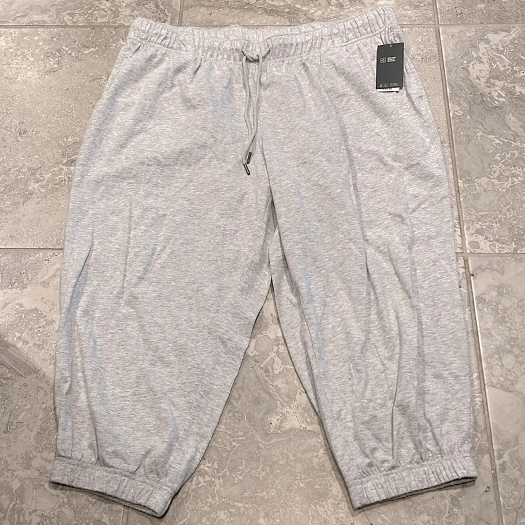 ID Ideology Performance Cropped Jogger Pants in Grey Whisper Heather Size 1X NWT