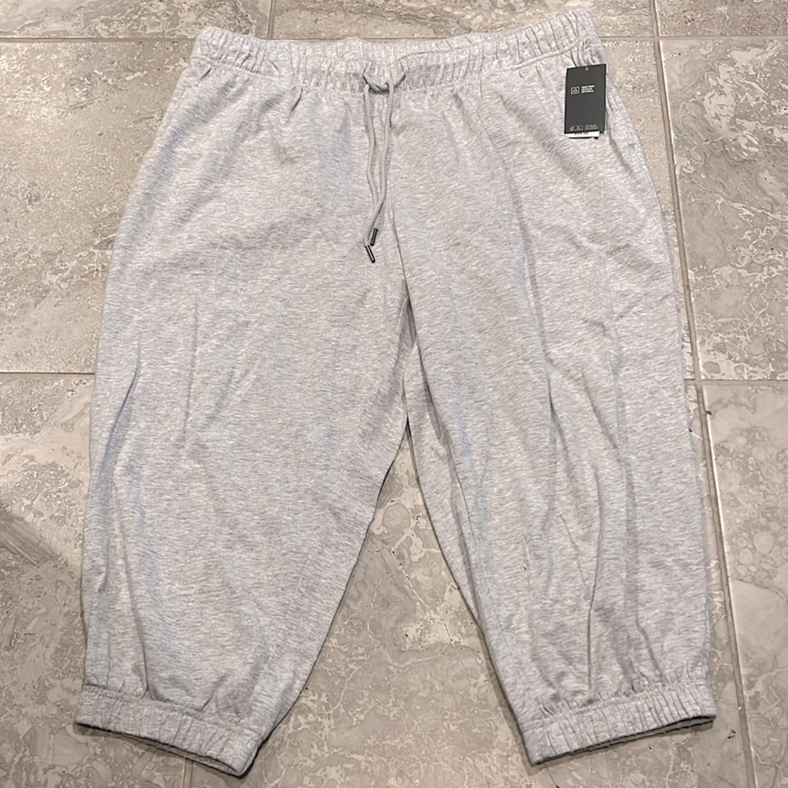 ID Ideology Performance Cropped Jogger Pants in Grey Whisper Heather Size 1X NWT
