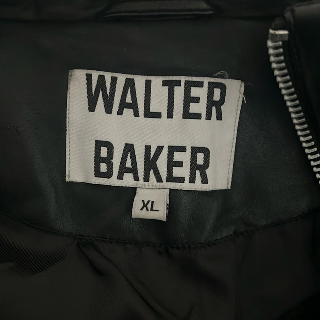 NEW Walter Baker Edwina Puffer Jacket 100% Lamb Leather, Black, NEW w/o Tag $748