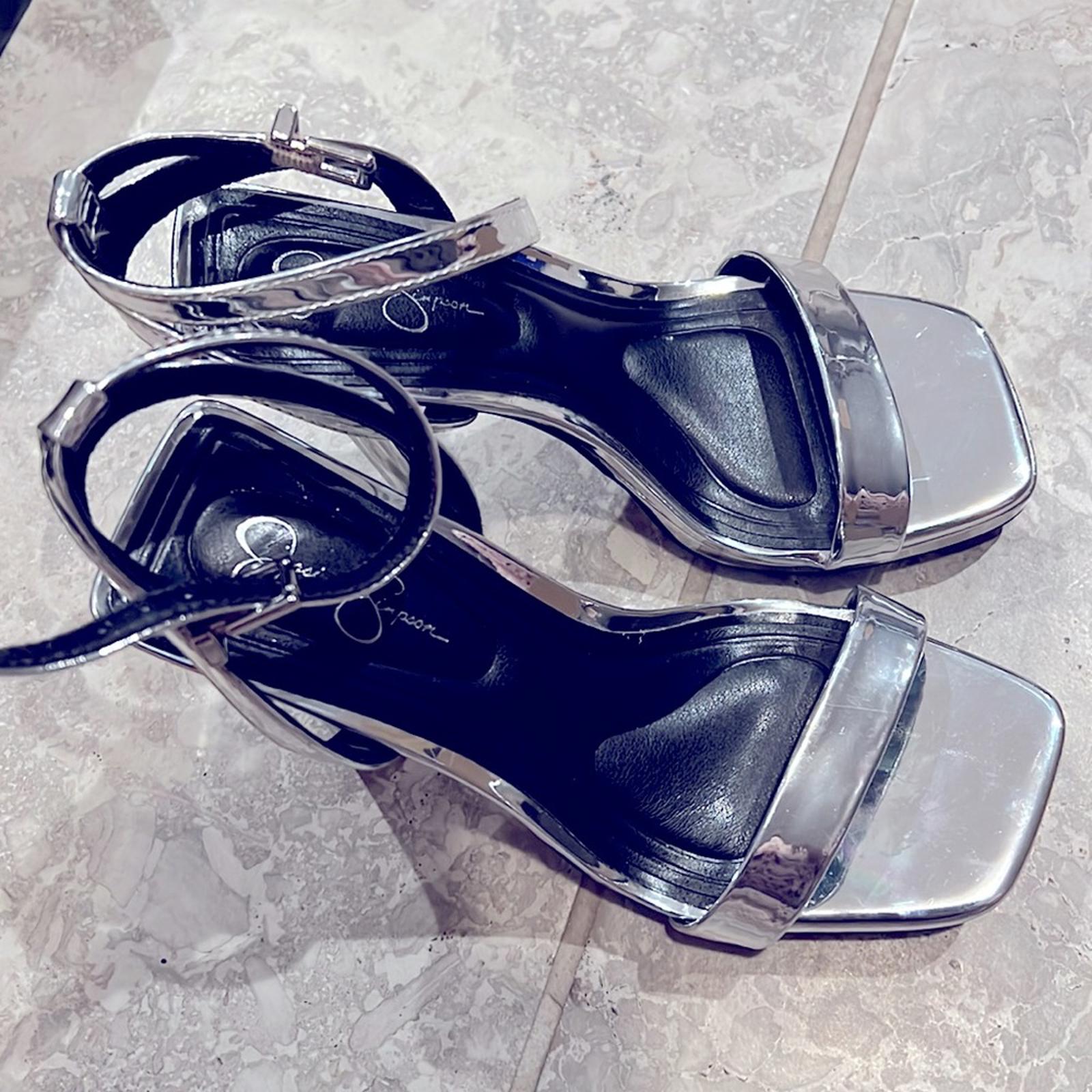 Jessica Simpson Adonia Metallic Platform Ankle Strap Sandals, NWT, Size 6.5