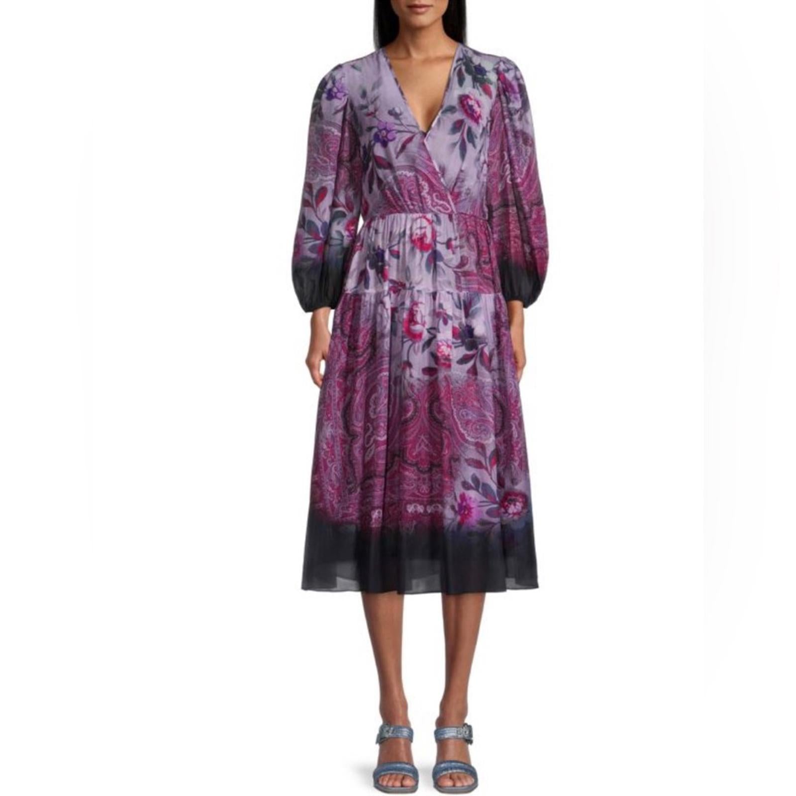 Kobi Halperin Chloe Blouson Sleeve Midi Dress w/Pockets Size XS New w/Tag $578