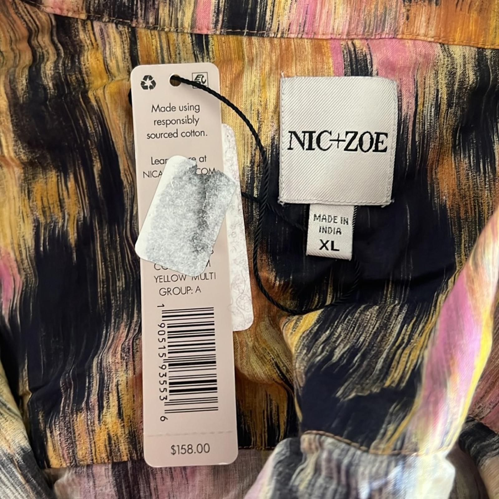 NIC+ZOE Dreamy Refined Ruffle Shirt, Yellow Multi Size XL New w/Tag $158