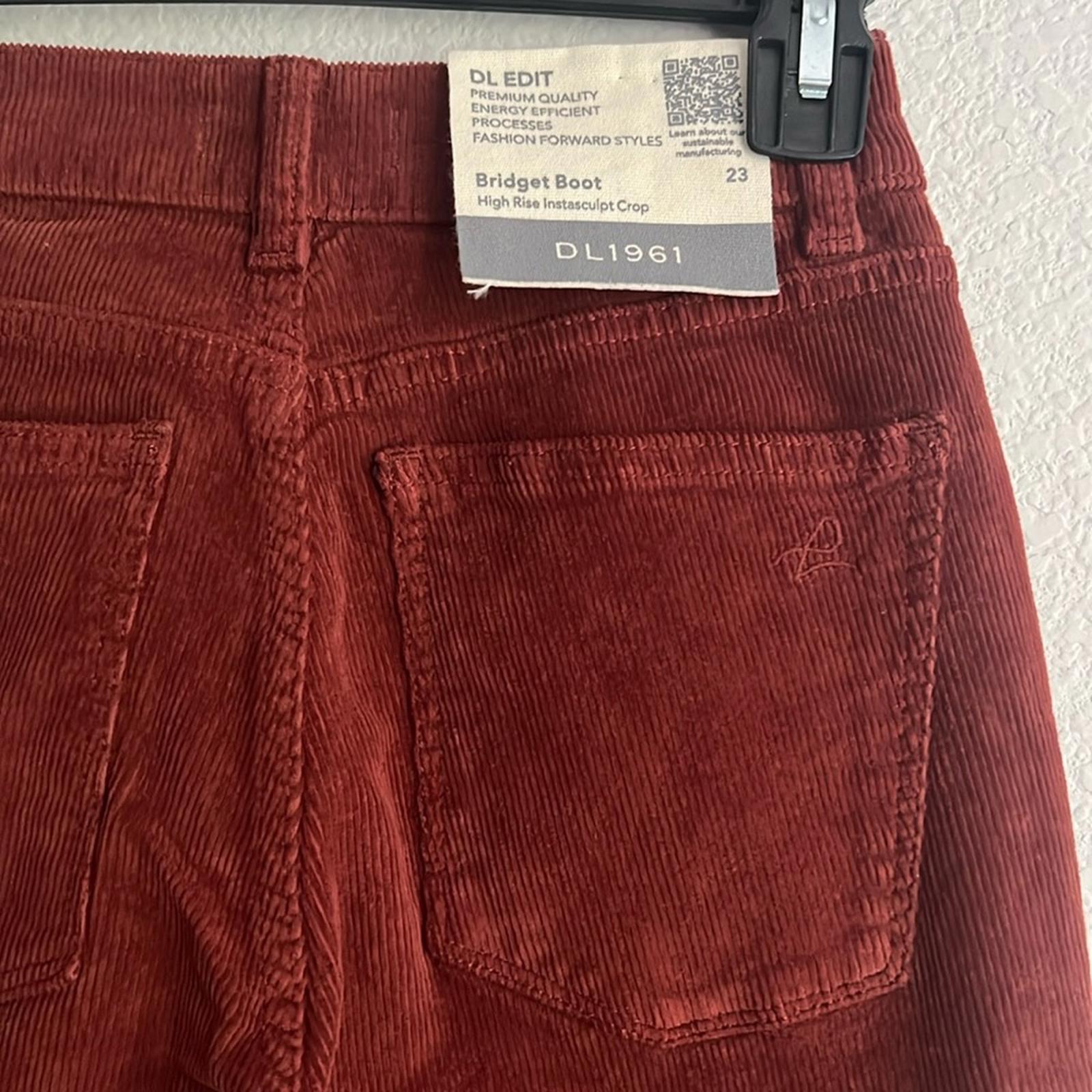 DL1961 Bridget High Rise Ankle Bootcut Corduroy Jeans in Paprika, NWT, Size 23