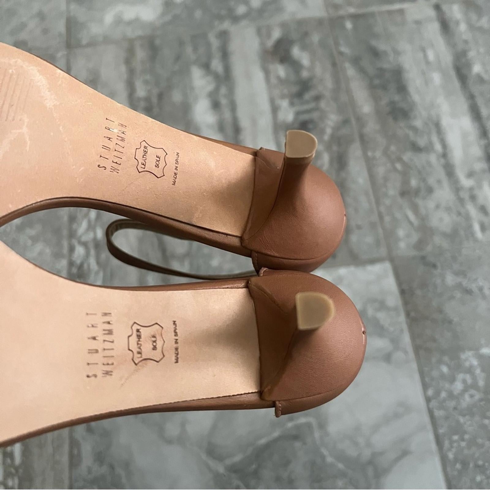 NEW Stuart Weitzman Nunakedstraight Strap Sandals 3” Heel, Size 8.5, Retail $475