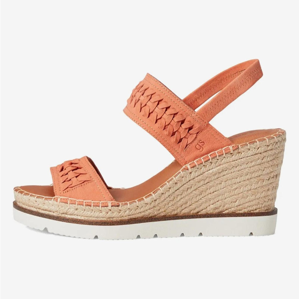 Gentle Souls Elyssa Two-Band Braided Wedge Sandals in Coral, Size 11 NEW $229