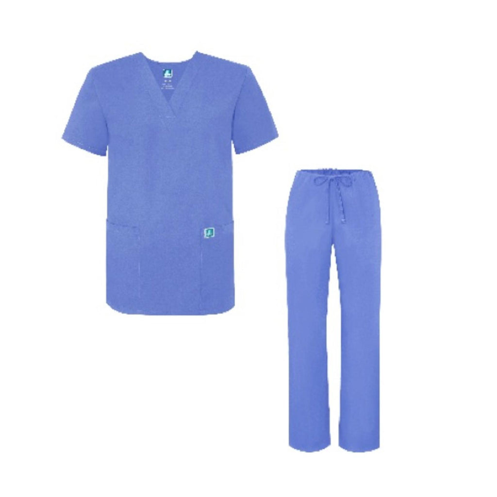 ADAR Universal Unisex Drawstring Scrub Set, Ceil Blue Size 3XL NWT