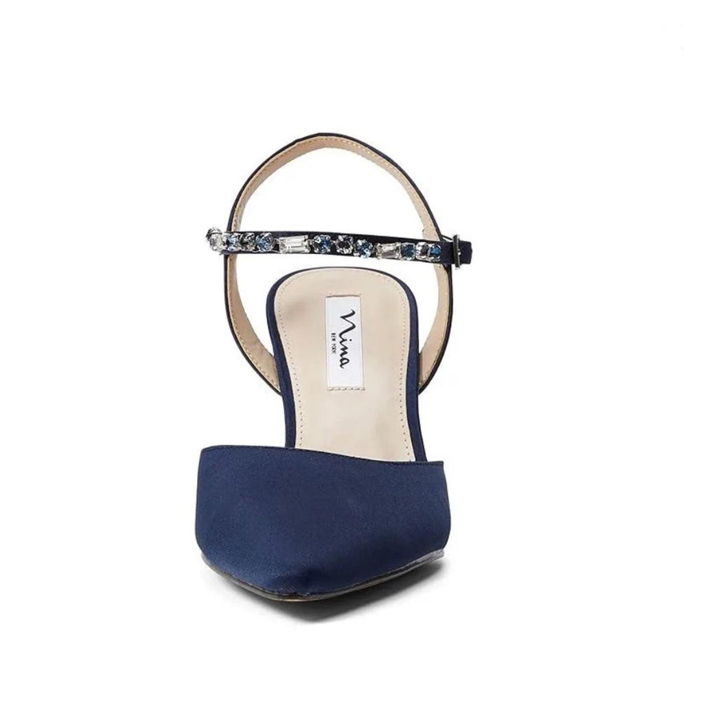 NEW Nina Tucker Crystal Dress Pump, New Navy Luster Satin Size 10M (New in Box)