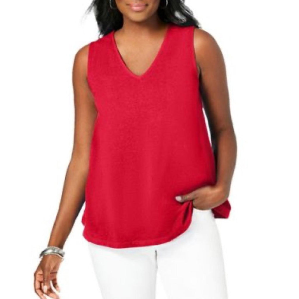 New IMAN Sleeveless Tiered Blouse in Red, Size S New w/Tag in Packaging