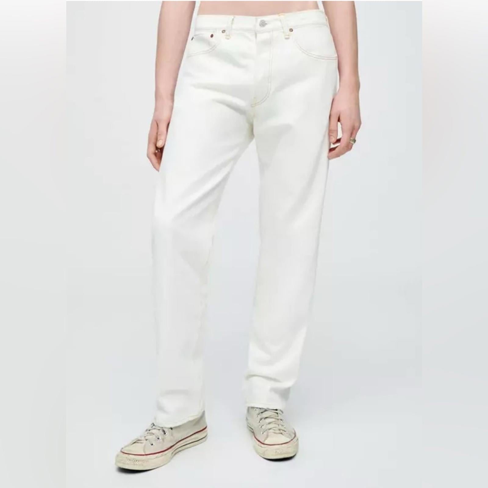 RE/DONE 50s Straight Jeans in Faded White, Size 38 New w/Tag $295