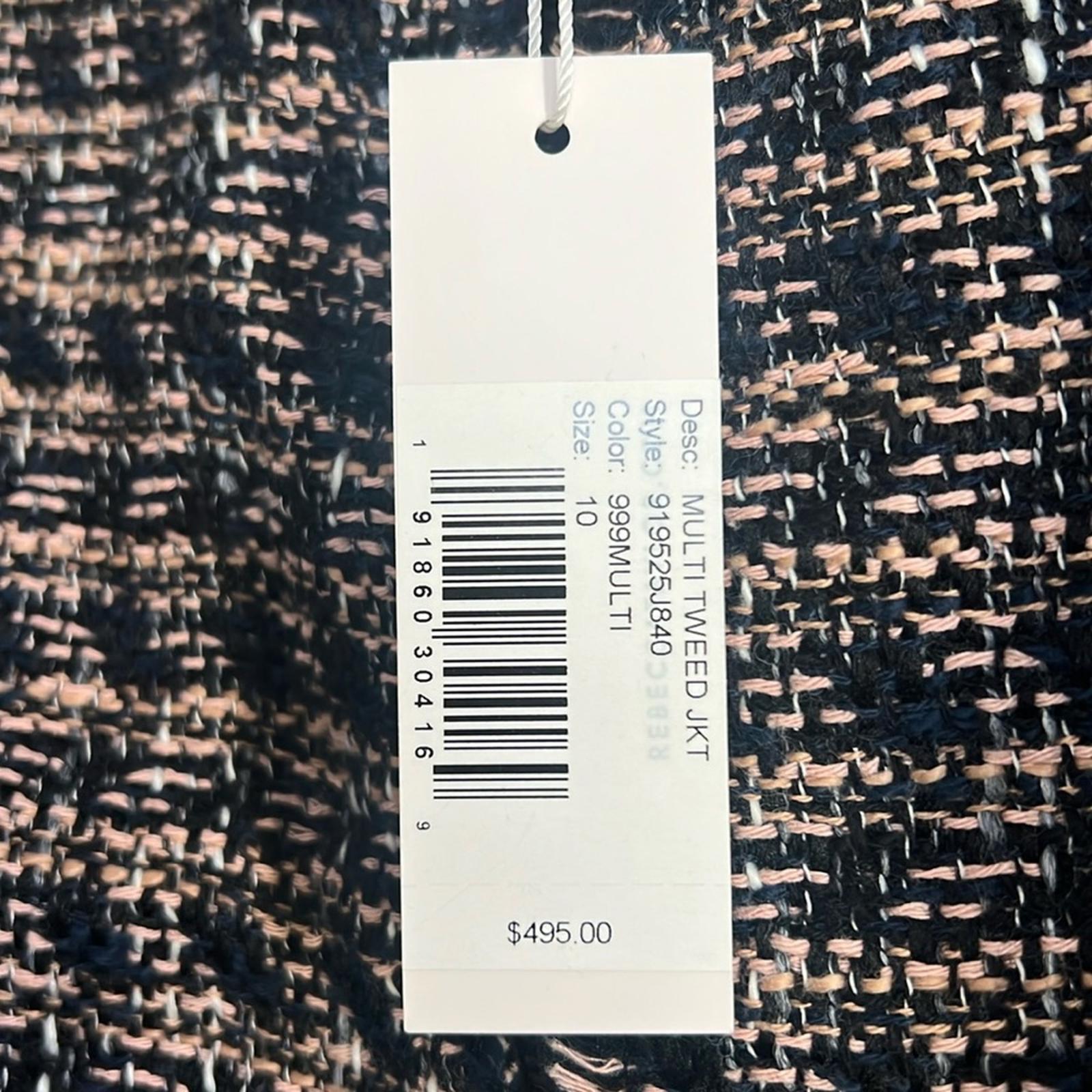 Rebecca Taylor Multi Tweed Ruffle Blazer Jacket, NWT, Size 10