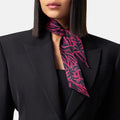 VERSACE Orchid Print Silk Skinny Scarf, NEW w/Tag