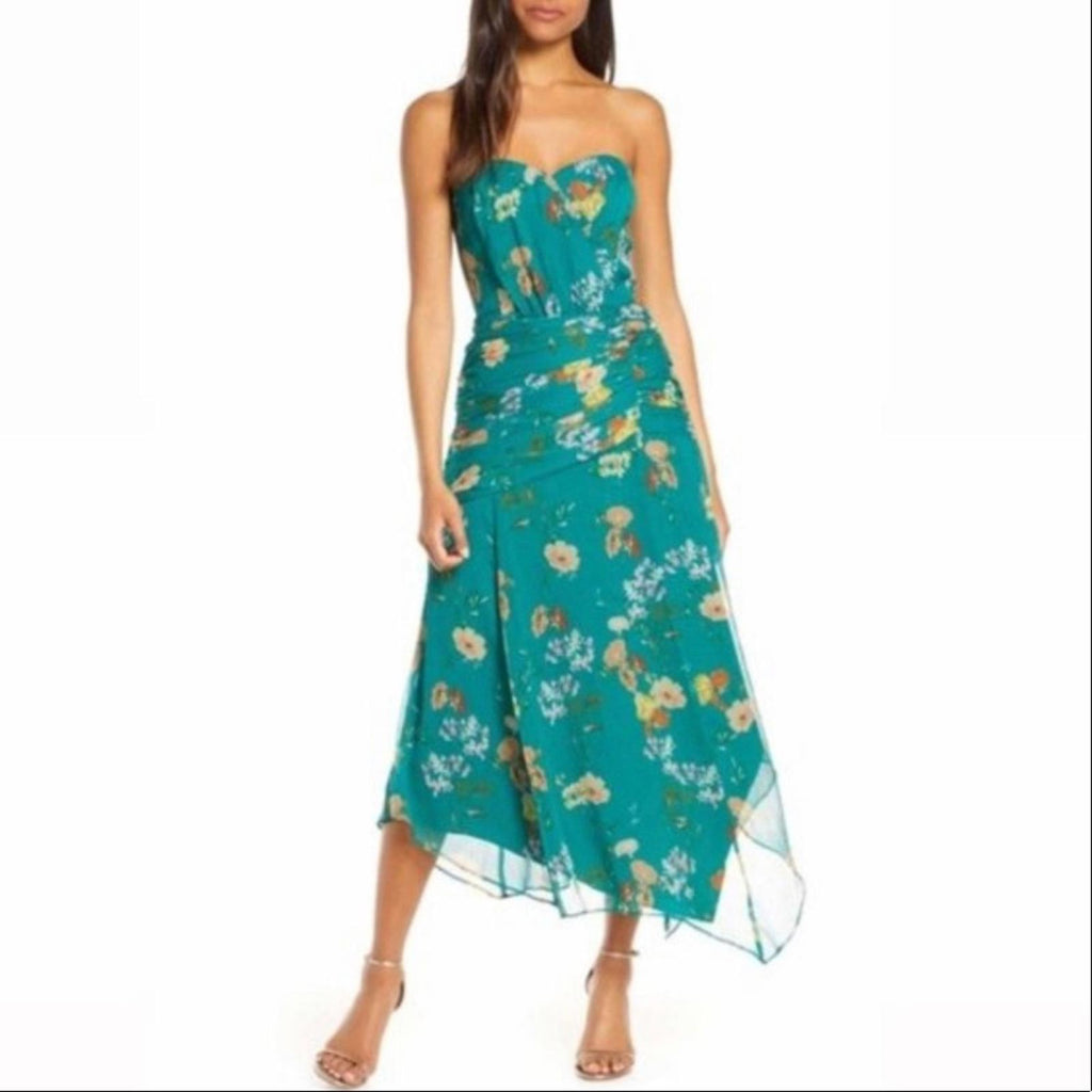 Harlyn Airy Strapless Sweetheart Neck Dress w/Drapery Asymmetric Hem Size 12(XL)