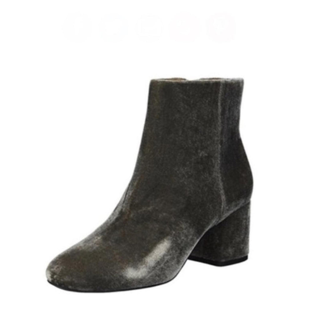 Franco Sarto Suede Velvet Jubilee Booties in Nimbus Grey, Size 7.5 New in Box