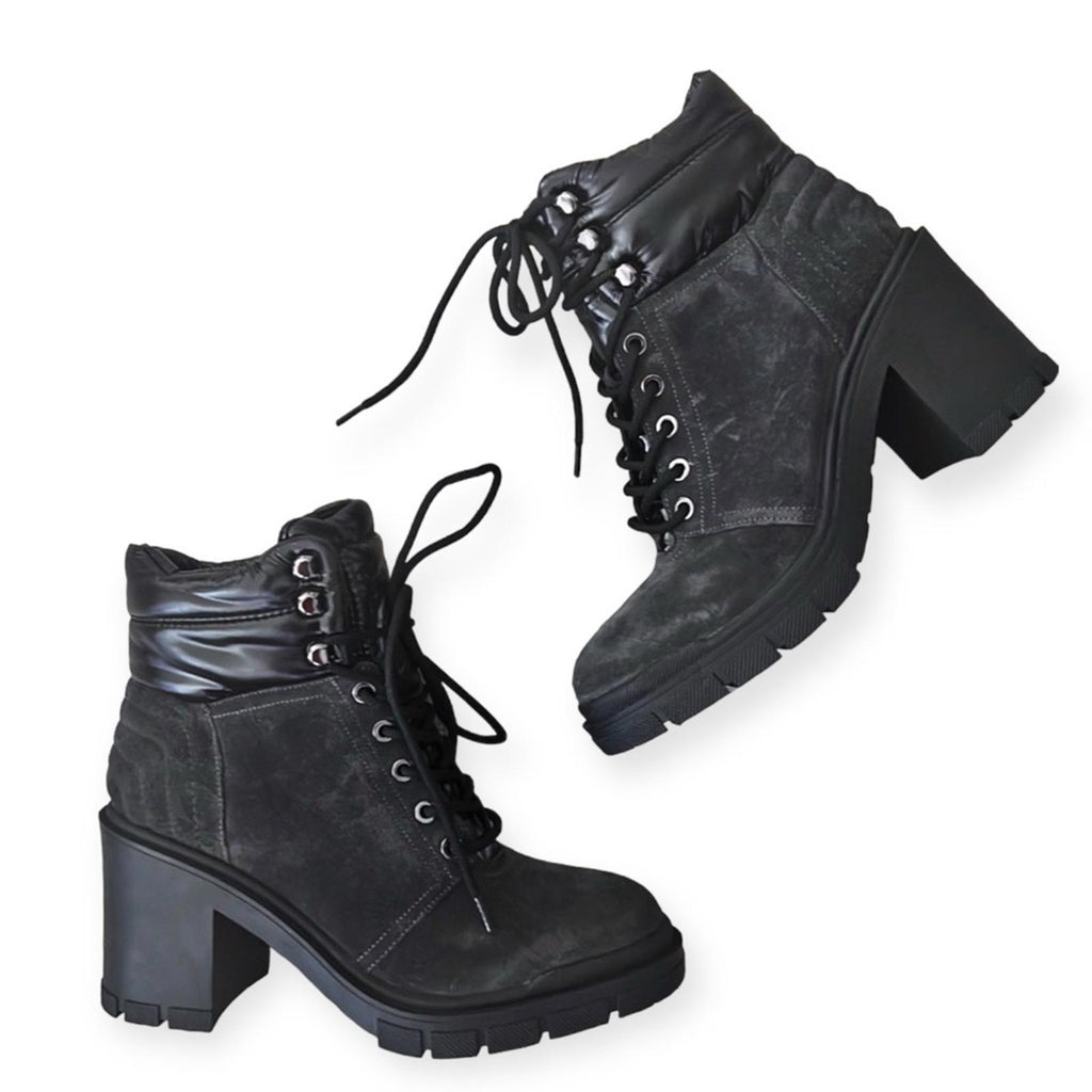 Marc Fisher LTD Velima Mixed Media Bootie in Dark Grey, Size 7.5 NEW