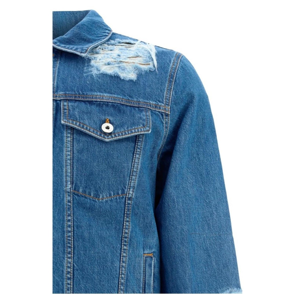 J.W. Anderson Distressed Denim Jacket in Light Blue, Size L New w/Tag 1,050