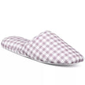 Charter Club Quilted Gingham Clog Slippers in Purple/White Size Medium (US 7-8)
