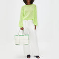 New A.L.C Loose Knit Sweater in Lime Green, Size XL New w/Tag Retail $350