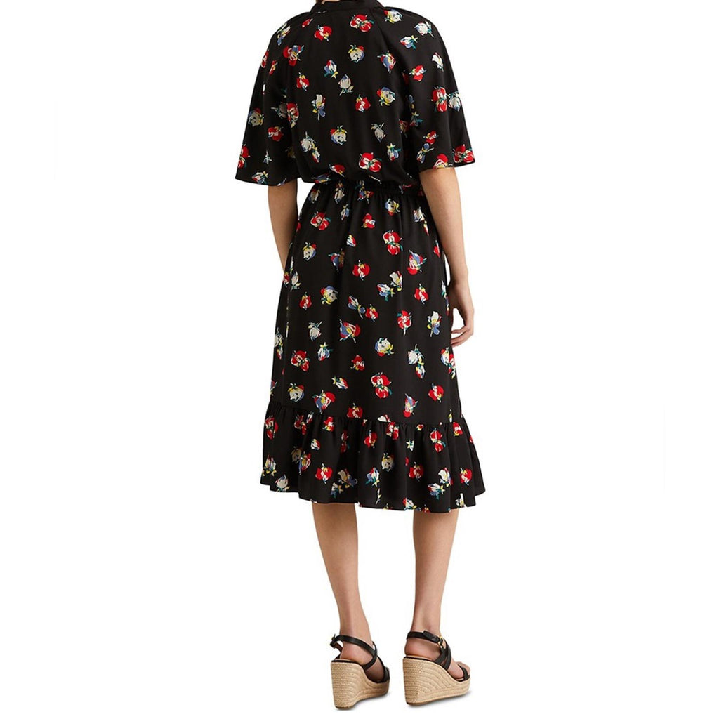 Lauren Ralph Lauren Floral Crepe Tie-Neck Dress, Size 14 EXCELLENT! Retail $155