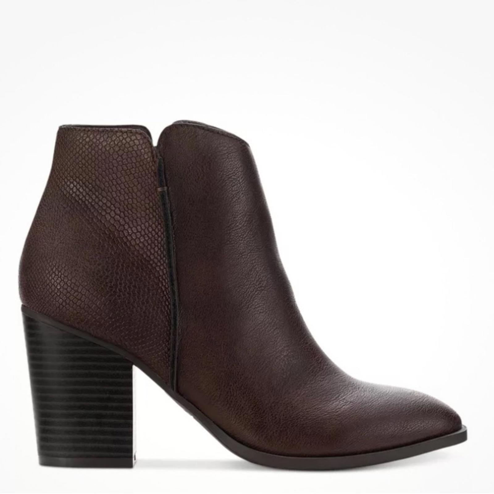 Sun+Stone Graceyy Cut-Outs Block Heel Booties in Brown, Size 12 NEW $79.50