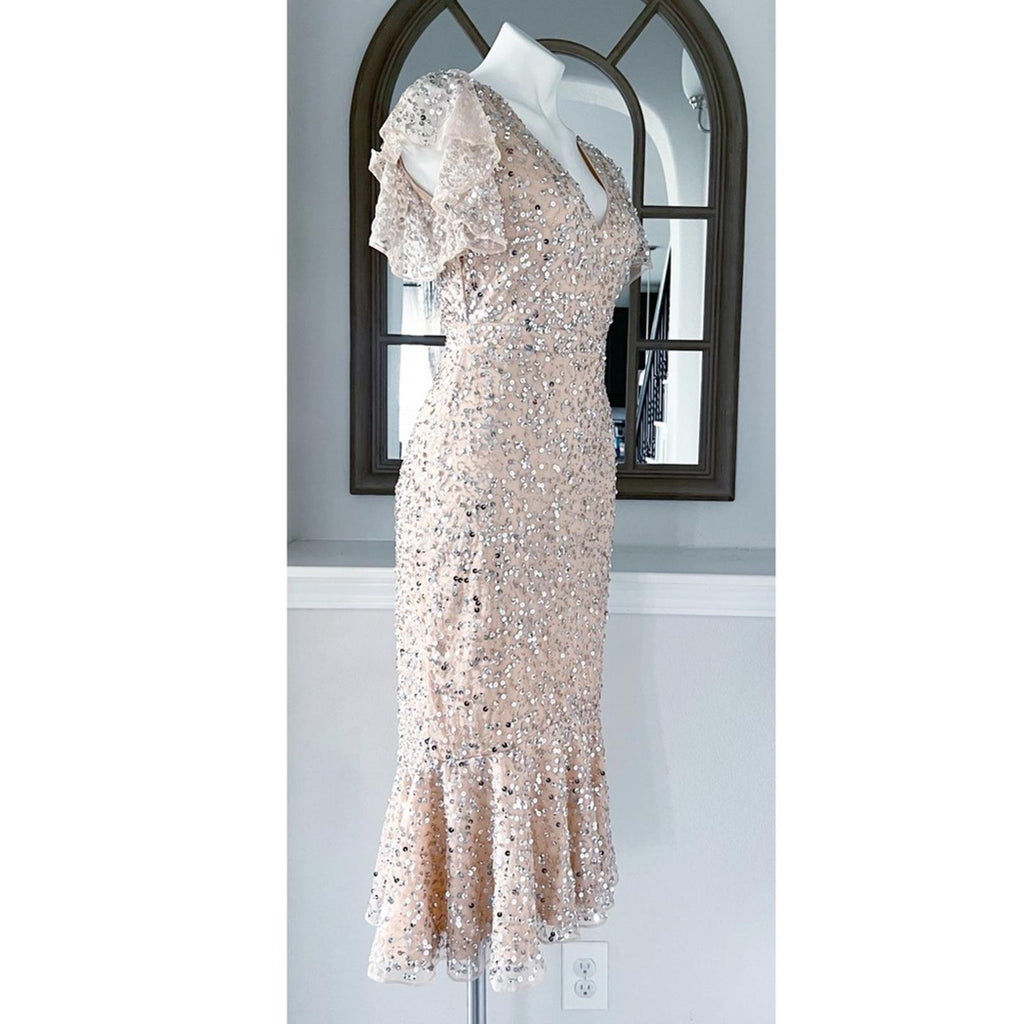 Mac Duggal Cocktail Dress, Light Peach Size 2 Style New w/Tag Retail $398