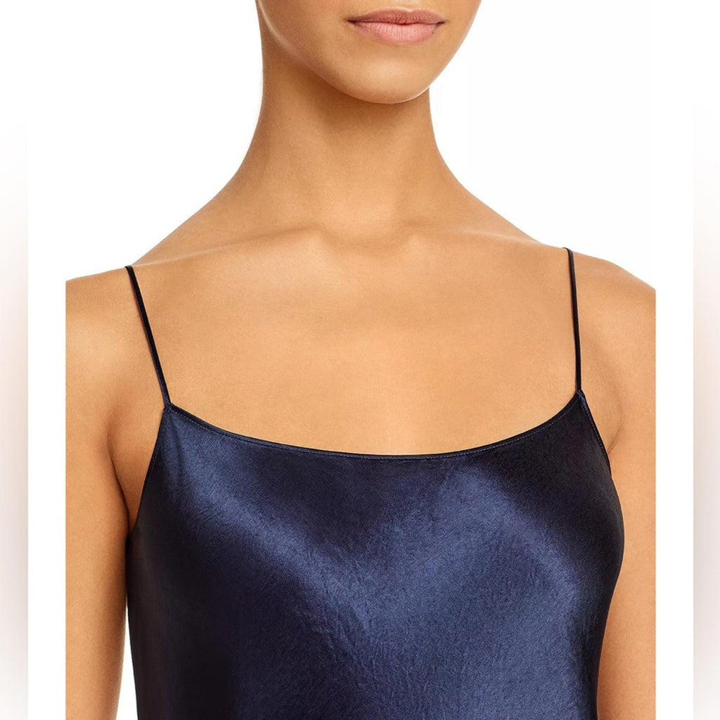 VINCE Satin Slip Dress in Coastal Blue, Size M New w/Tag Retail $325