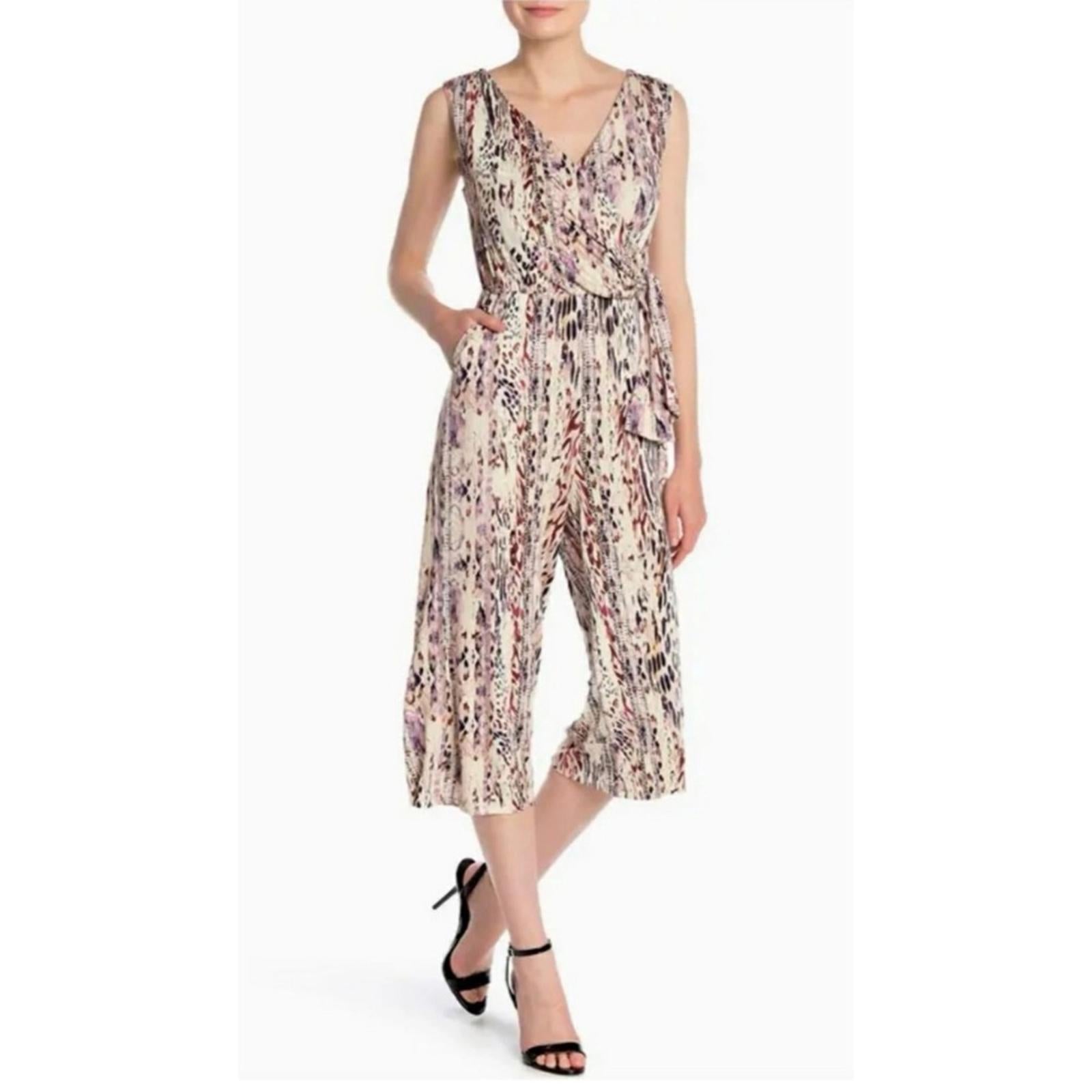 Tahari Sleeveless Jumpsuit w/Stretch Snakeskin Print, Size XXL New w/Tag $138