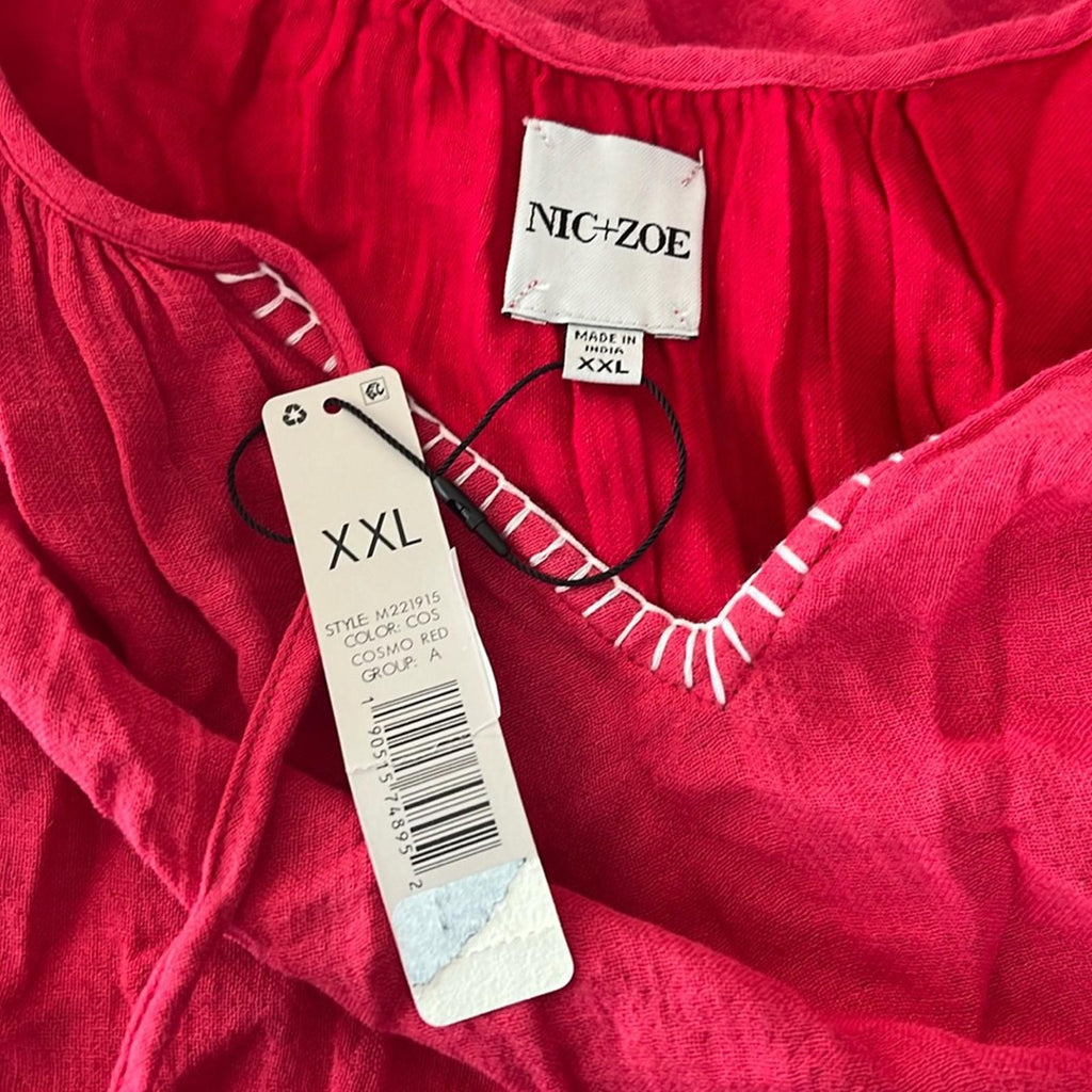 Nic+Zoe Tiered Gauze Sleeveless Tank Dress in Red, Size XXL New w/Tag