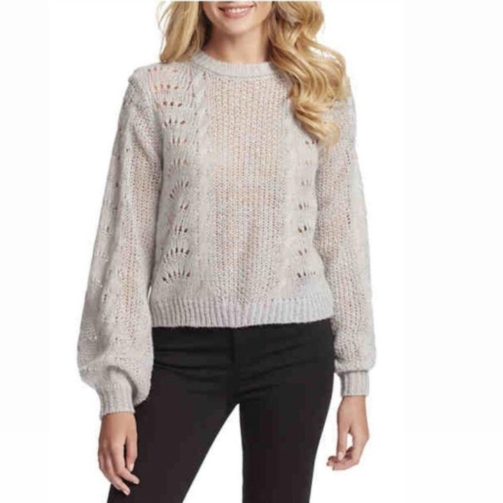 Jessica Simpson Hazel Loose Knit Crewneck Pullover in Grey, Size XL New w/Tag