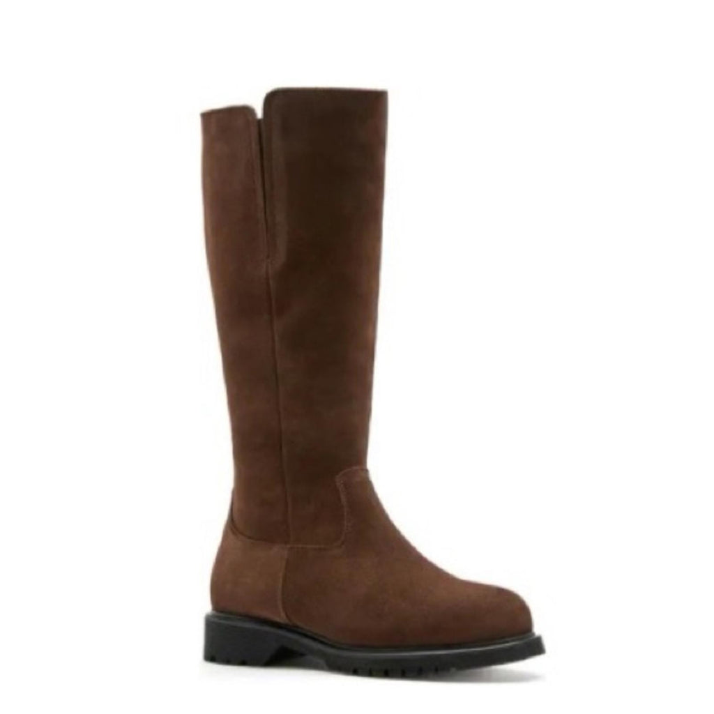 La Canadienne Helene Shearling-Lined Suede Boots in Brown, NWT, Size 11