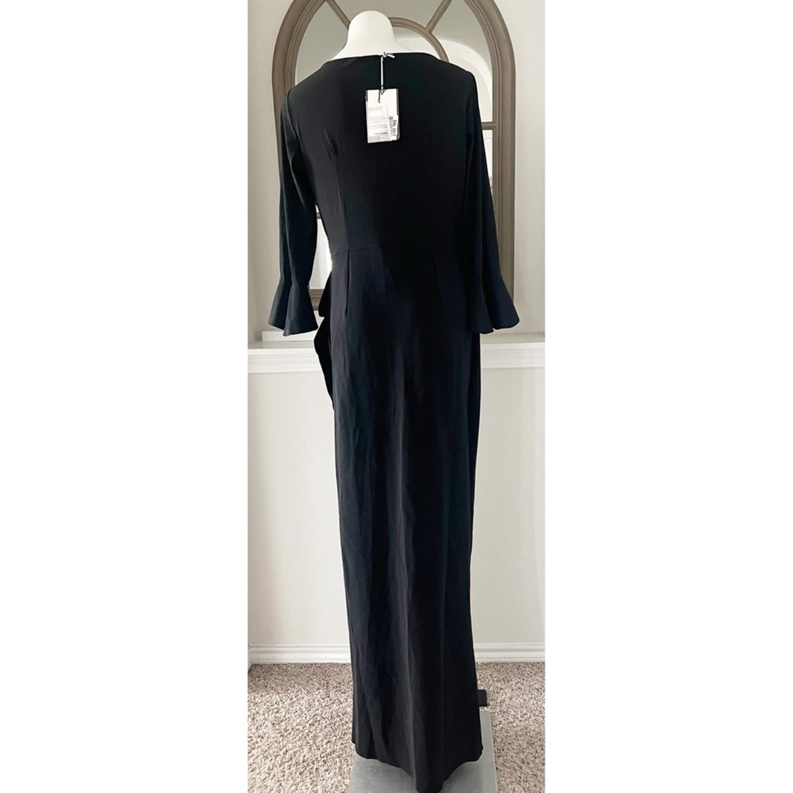 NWT Chiara Boni La Petite Robe Zalfa Column Gown in Black Size 16 MADE IN ITALY