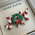 Anne Klein Good-Tone Joy Wreath Pin / Brooch - Multi , New in Box