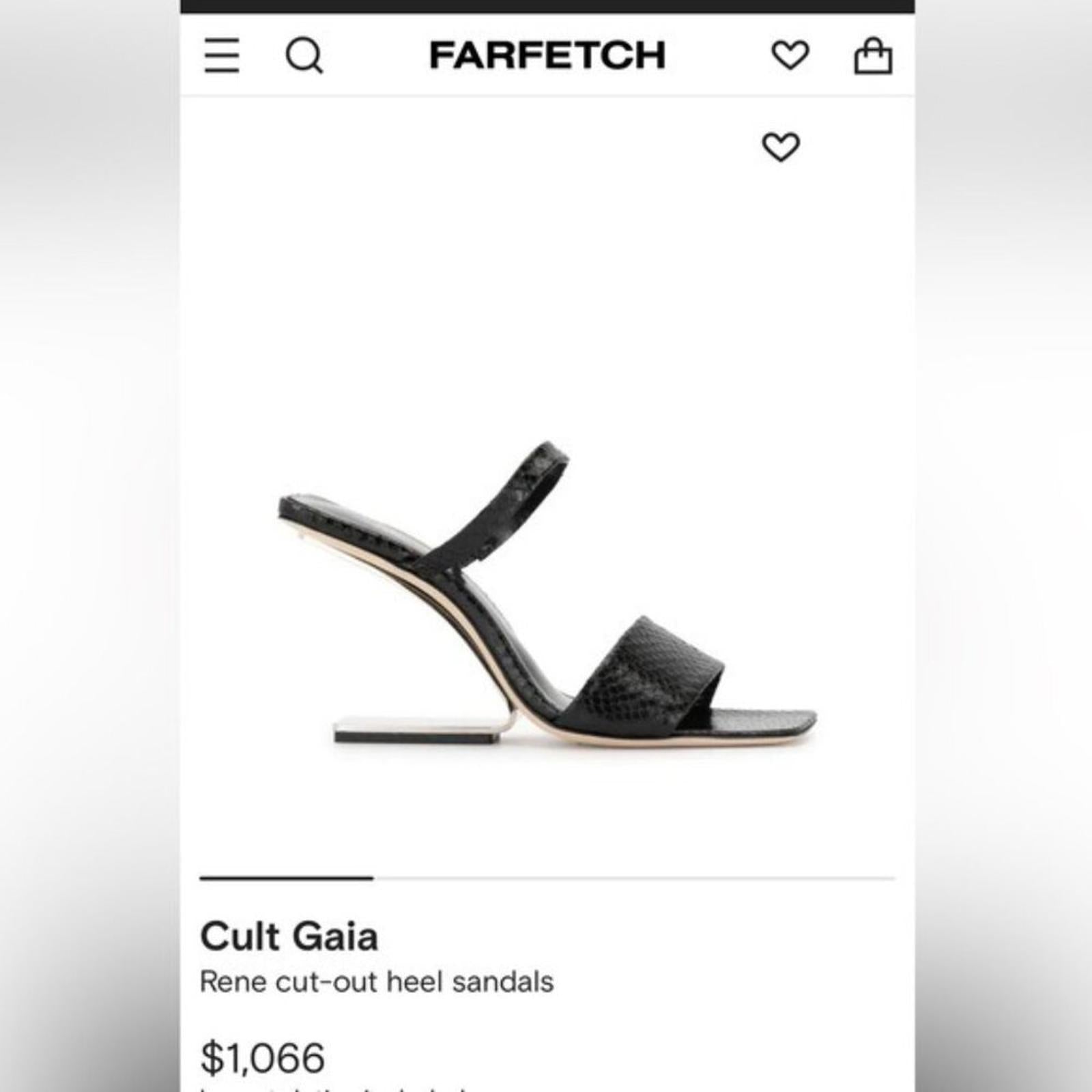 Cult Gaia BLACK Rene Cut-Out Heel Sandals, EU38 x Revolve New in Box +DustBag