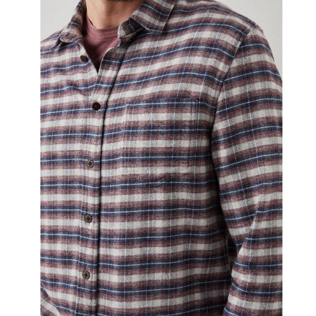 Rails Forrest Plaid Cotton Flannel Button-Up Shirt Dusk Berry Grey, Size S, NEW