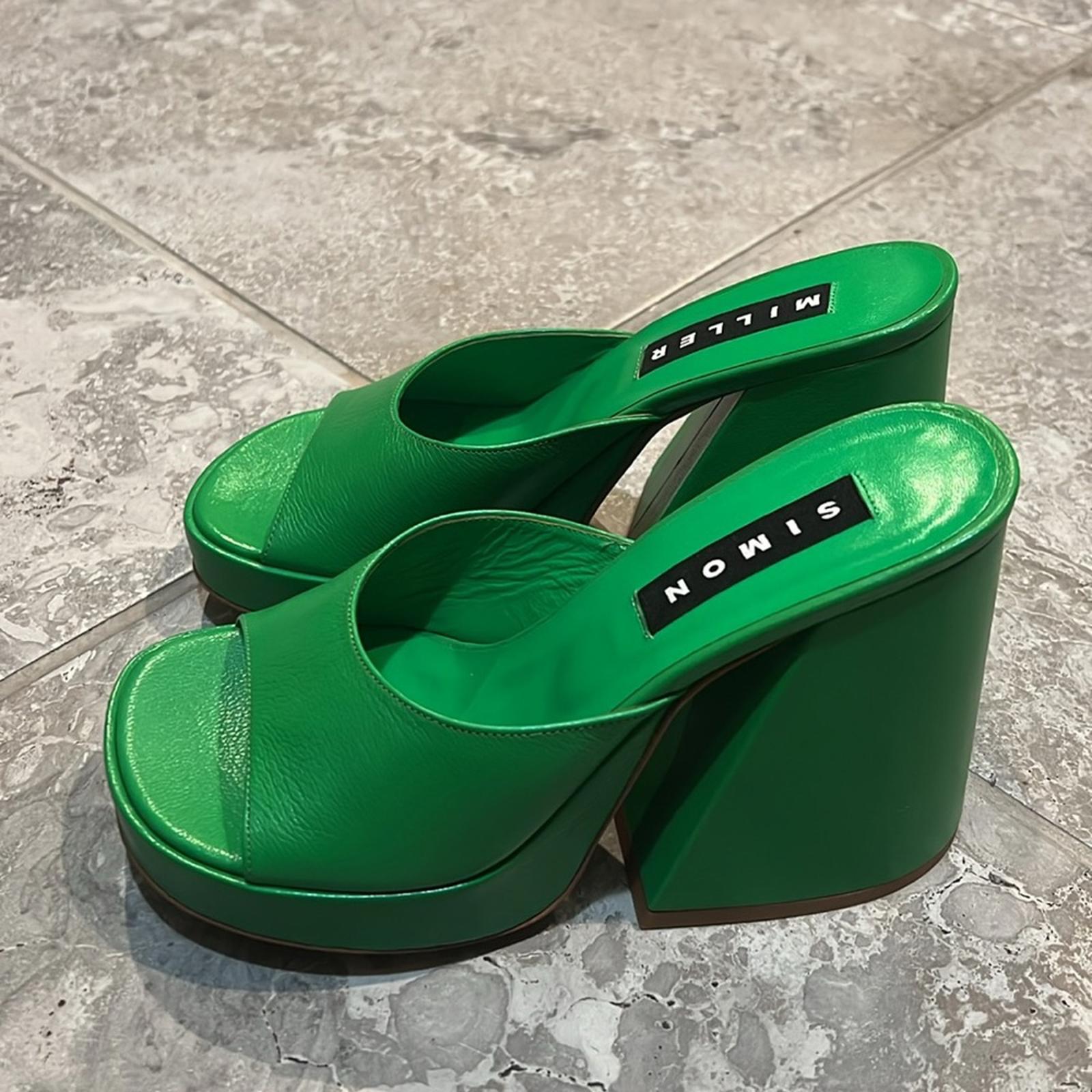 Simon Miller Slice High Heel Sandals in Green, Size 36, NEW in Box w/DustBag