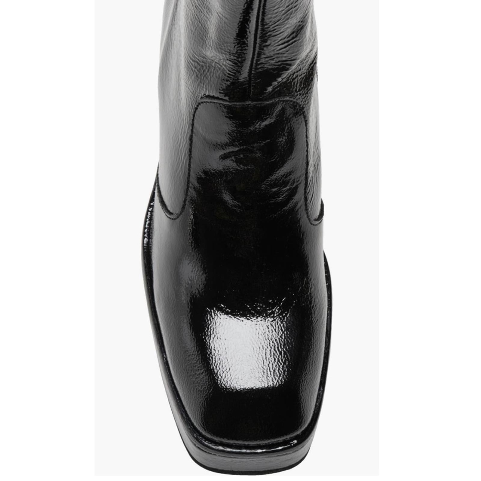 Free People Ruby Platform Bootie in Black Patent, Size EU39 | US9 New in Box