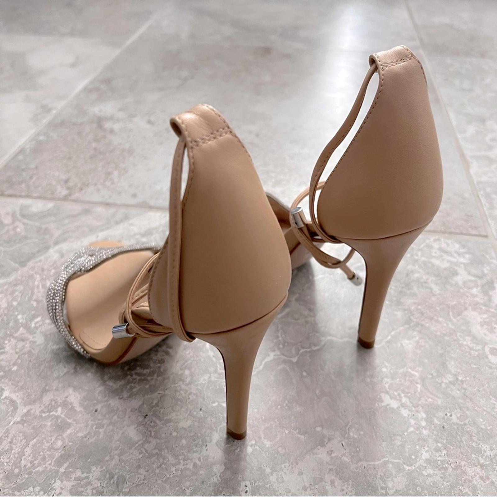 Schutz x Revolve Andy Leather Open Toe Heels, Size 8 New in Box w/Dust Bag