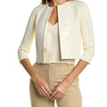 St. John Embellished Knit Jacket in Ecru, Size 0 NEW w/Tag $1,695