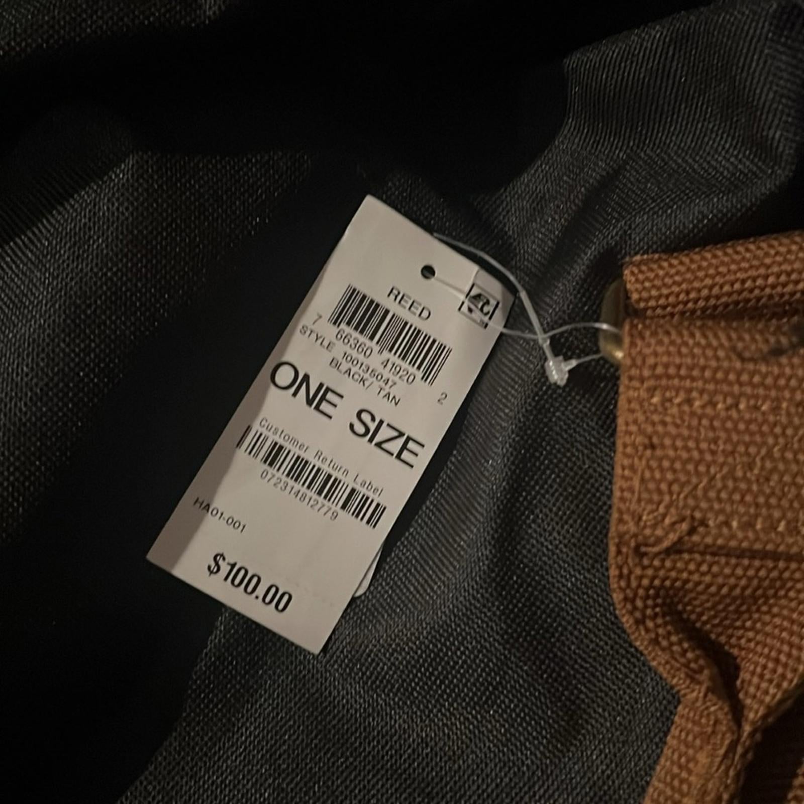 Sun + Stone Men's Black Reed Colorblocked Duffel Bag in Black & Tan, NWT $100