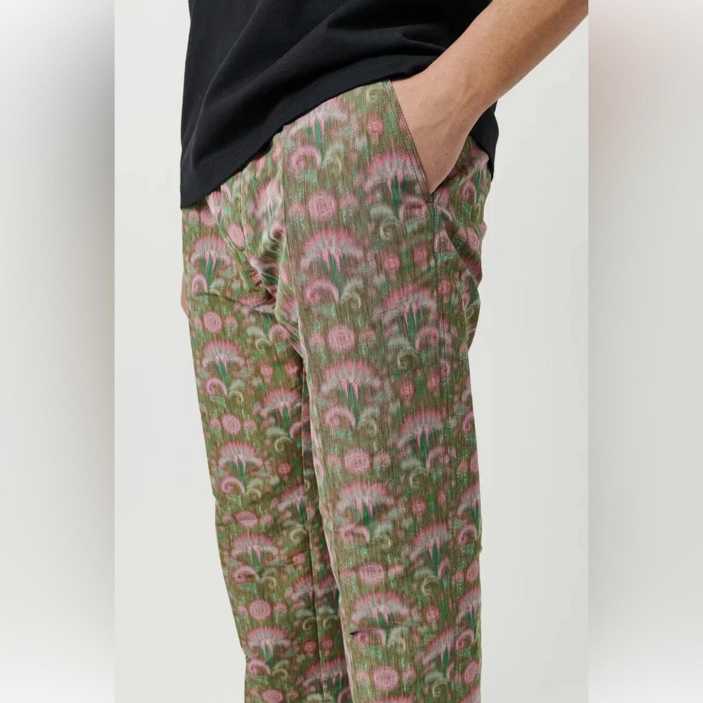 Soulland Men's Erich Drawstring Pants in Green Multi, Size S New w/Tag